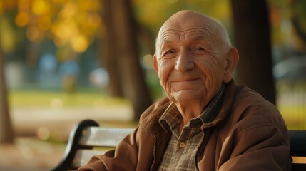 An elderly man with complete baldness smiles while sitting in the park --ar 16:9 --quality 0.5 Job ID: 175e1767-5b3d-4af4-9028-7d1fac9f91ef