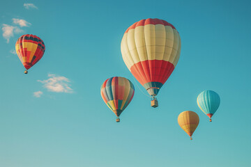 Fototapeta premium Multiple colorful hot air balloons in the sky