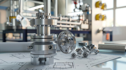 Precise and intricate mechanical components lay arranged on a technical blueprint, showcasing engineering excellence and innovation.