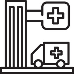 Obraz premium Hospital Icon Illustration