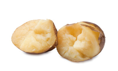 Tasty young boiled potato isolated on white