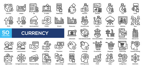 Currency Icon collection Glyph Color style
