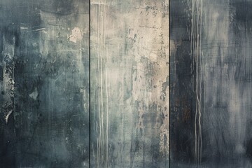 Obraz premium Abstract triptych with blue-green hues and minimalistic textures, perfect for contemporary art enthusiasts and modern decor.