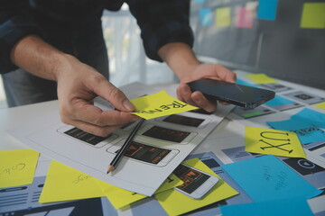 ux Graphic designer creative sketch planning application process development prototype wireframe...