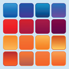 16 vibrant colors palette set vector illustration