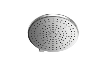 Modern stainless steel showerhead isolated on a transparent background. showcasing its sleek and contemporary design for bathroom interiors.