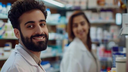 Smile, tablet, and photo of guy pharmacist with online checklist, inventory, and guidance. Medical professionals, healthcare consultants, and confidence in health pharmacies