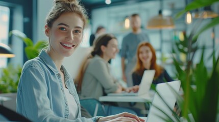 Online fashion design, planning, and drafting for small business clothes line by team or ladies with laptops. Smile, computer or designer talking to mature internship mentor for advise