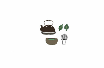 茶道セットのイラスト素材