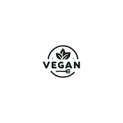 
Vegan logo with green leaves for organic Vegetarian friendly diet, Vegan icon set. Bio, Ecology, Organic logos and icon, label, tag. Green leaf icon on white background.
