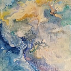 Naklejka premium a cloud carrying its wind in itself, Nuri İyem style painting, abstract