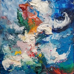 a cloud carrying its wind in itself, Nuri İyem style painting, abstract