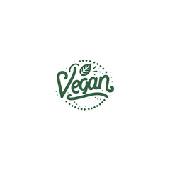 
Vegan logo with green leaves for organic Vegetarian friendly diet, Vegan icon set. Bio, Ecology, Organic logos and icon, label, tag. Green leaf icon on white background.
