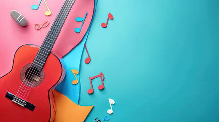 Retro Music Gear in a Colorful Creative Setting