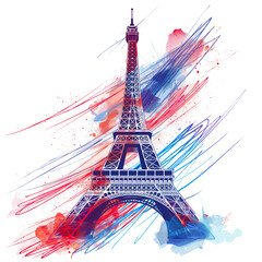 The Summer Olympic Games in Paris, France, 2024. The symbolism of the city and the concepts of competitions, Olympiads and tournaments, an endurance test. Transparent background