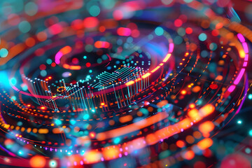 innovative smart contract tech displayed in vibrant colors sends a message of efficient automation. generative ai