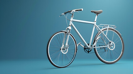 Fototapeta premium 3D render of a sleek contemporary bicycle on a blue background. 