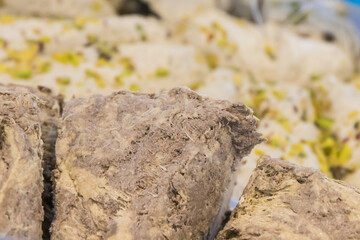 Halva with cocoa and vanilla. Traditional balkan dessert