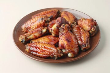 Delicious Baked Chicken Wings with Tangy Glaze and Variety of Dipping Sauces