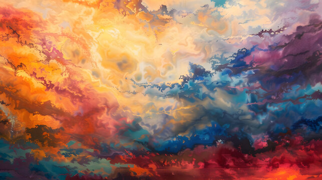 vibrant sky displays new dawn, colors earth in hope. generative ai