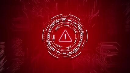 Warning Circuit Alert Screen loop Blinking glitch error Security breach warning computer showing critical error message flashing on screen, dealing computer malware. System crash hacking attack alert - Powered by Adobe