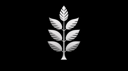 Silver leaf design on a black background.
