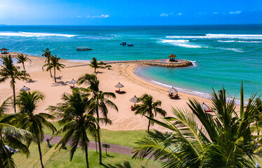 View of Nusa Dua beach in southern Bali, Indonesia