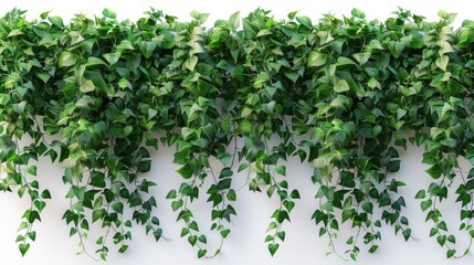 Naklejka premium Flowing jungle vines with rich foliage, isolated transparent background, detailed texture. Generative AI.