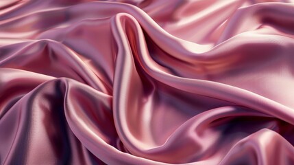 Luxurious pink silk fabric texture. Close-up of smooth, shiny, and elegant satin cloth with graceful folds. Perfect for backgrounds and design.
