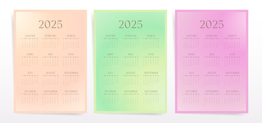 One Page Calendar Planner 2025. Calendar Template 2025 for Wall and Desk Use.