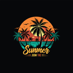 summer t shirt design and vector 