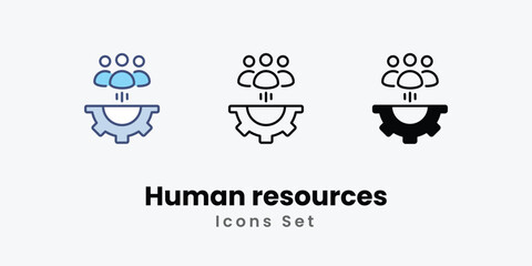 Human resources icons vector set stock illustration.