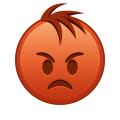 Face pouting lips Large size of red emoji smile with hair
