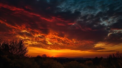 Fototapeta premium Colombia Independence Day, evening national colored sky background. AI generated.