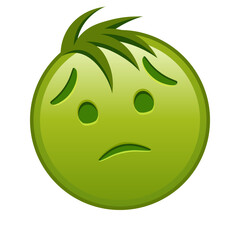 Nauseated face Large size of yellow emoji smile with hair