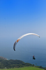 海岸沿いのパラグライダー