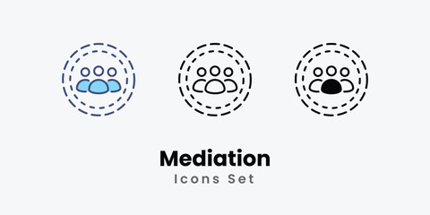 Mediation icons vector set stock illustration.