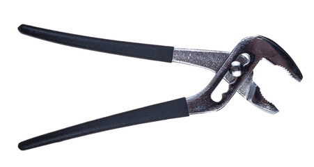 Pipe wrench on white background