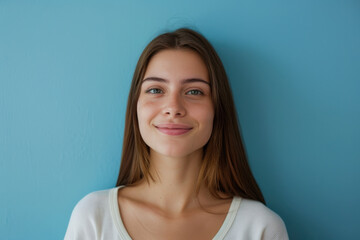 Fototapeta premium A close up portrait of a young woman with a subtle smile