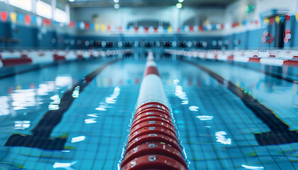 Swimming Pool With Long Line of Lanes