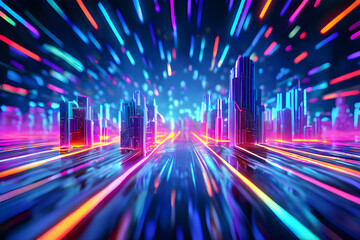Fototapeta premium background of light traffic in the city, full of colors that look so fast 