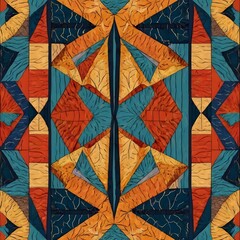 Abstract geometric pattern inspired by duvet quilting Generative AI 