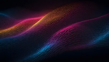 Dark grainy color gradient wave modern background, purple red orange blue black colors banner poster cover abstract design.