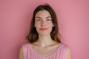 Fototapeta premium A close up portrait of a young woman with a subtle smile
