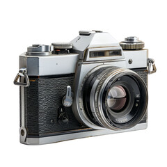 Vintage Film Camera isolated on transparent background.