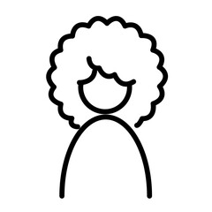 Afro-American Woman or Girl Icon, Ideal for Diversity and Cultural Illustrations