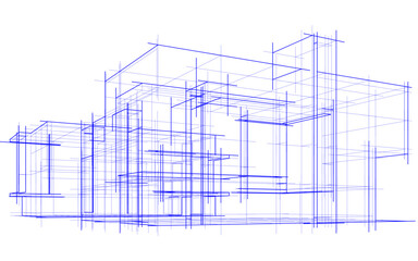 architectural drawing 3d vector illustration
