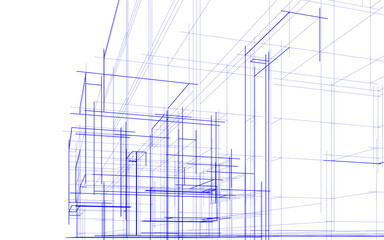 architectural drawing 3d vector illustration