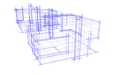 architectural drawing 3d vector illustration