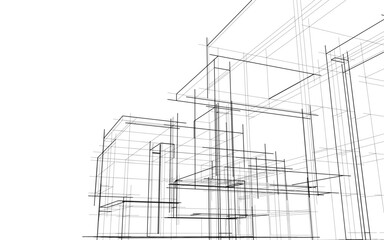 architectural drawing 3d vector illustration
